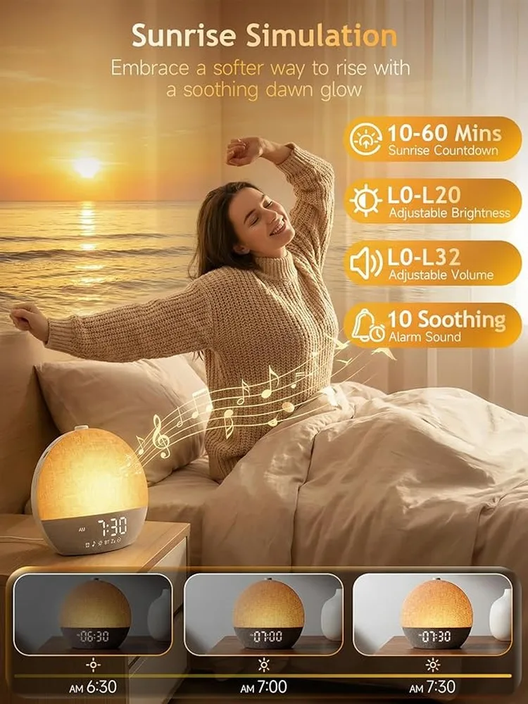 Hatch Alarm Clock Sunrise Alarm Clock Merges Style And Function Offering Gradual Light And Soft