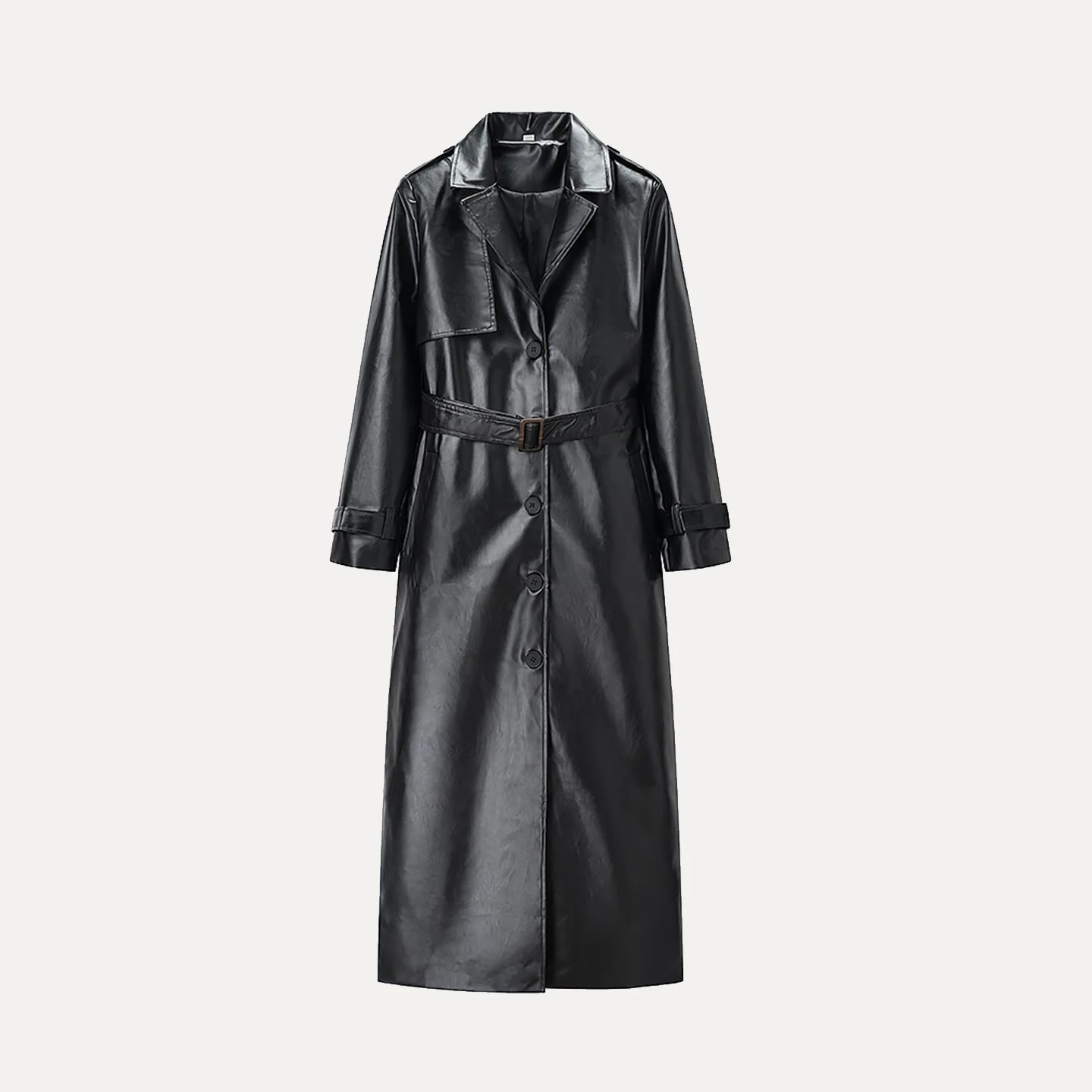 Faionable Abrigo largo de cuero para mujer Sle Personali Temperamento Invierno Nueva llegada Abrigo Abrigo Ele Commute Windbre...