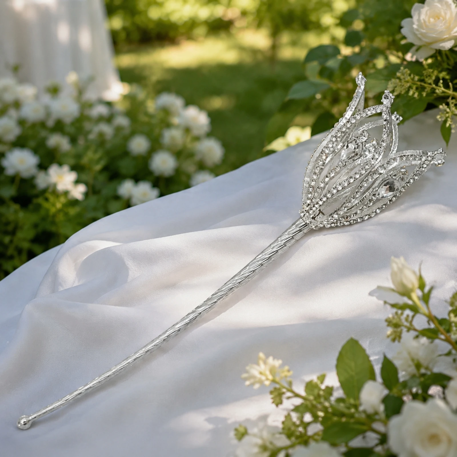 Enchanted Wand with Openwork Crown Ornate Enchanted Wand Accessory Exquisite Costume Accessories Lightweight for Bridal Parties