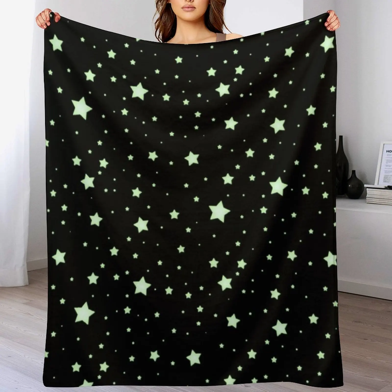 

Glow Stars Throw Blanket Thermal For Sofa Thin Camping Blankets