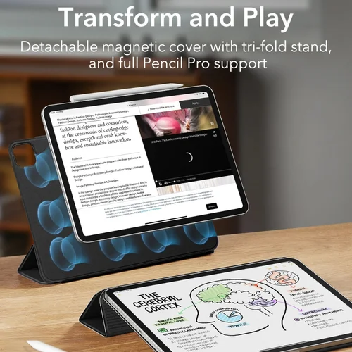 Imagen 2 del producto 2025 fuerte accesorio magnético PU funda para IPad M5 Pro Air 11/13/12,9 ""M4 M3 M2 A16 11th 10th 11 Mini 7 6 cubierta compatible con lápiz