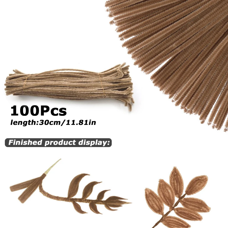100 Stücke 30 cm Farben Chenille Stem Twisted Rod Eisendraht DIY Handwerk Wolle Wurzel Flauschigen Bar Verdrehen Dekor Rohr reiniger Plüsch