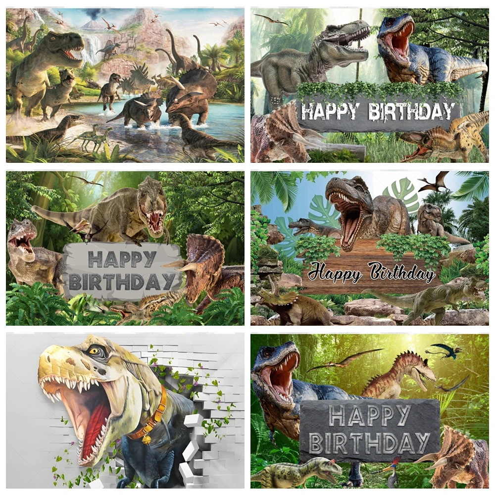 Dinosaur Theme Jurassic Background Boy Children Birthday Party Decoration Banner Props Photography Studio Professional Supplies