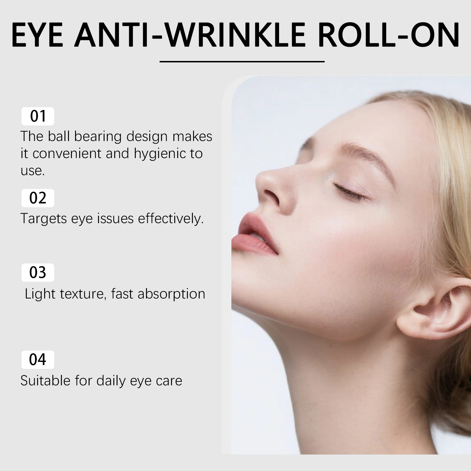 Eye Roller Serum for Dark Circles Puffiness Wrinkles Anti-Aging Firming Eye Treatment Cooling Rollerball Massage Nourish Eyecrea