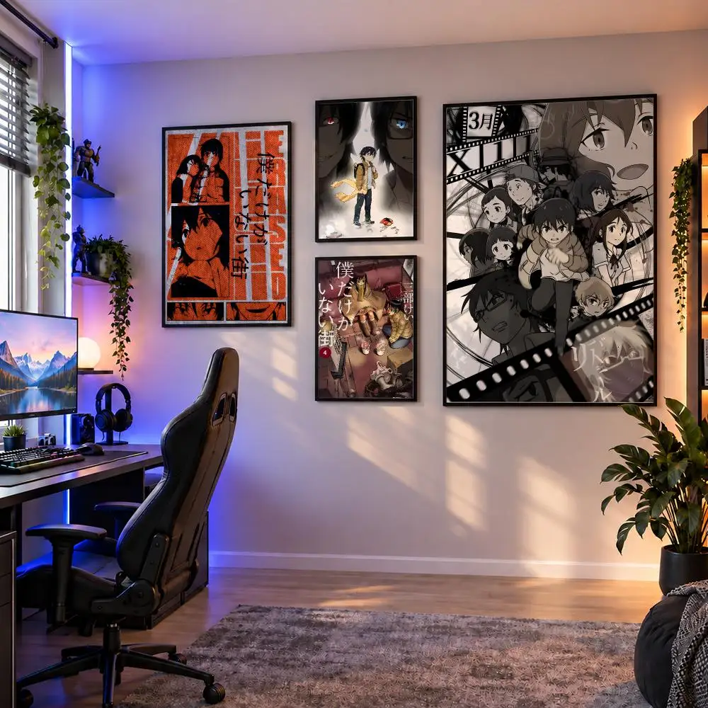 Anime ERASED Satoru Airi Mystery Poster Wall Art PP Waterproof HD Self Adhesive Modern Home Decor Living Room Apartment Gift
