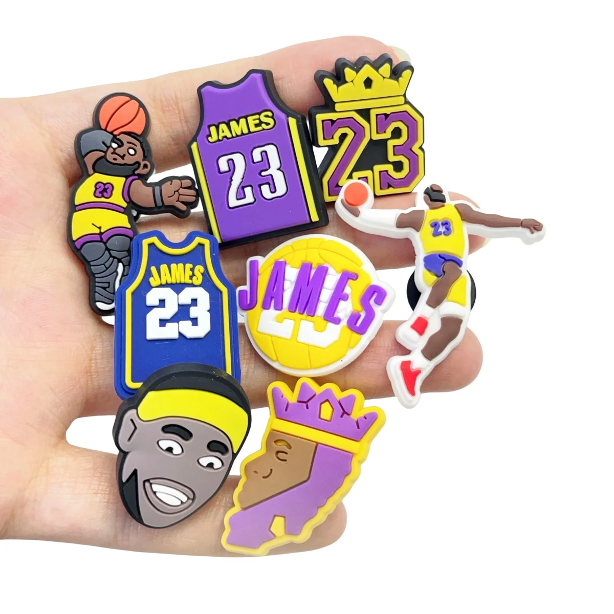 8Pcs Basketball Shoe Charms Accessories, Pins Decorations  Charms for  Men Wristband Bracelet Birthday Gifts Favors