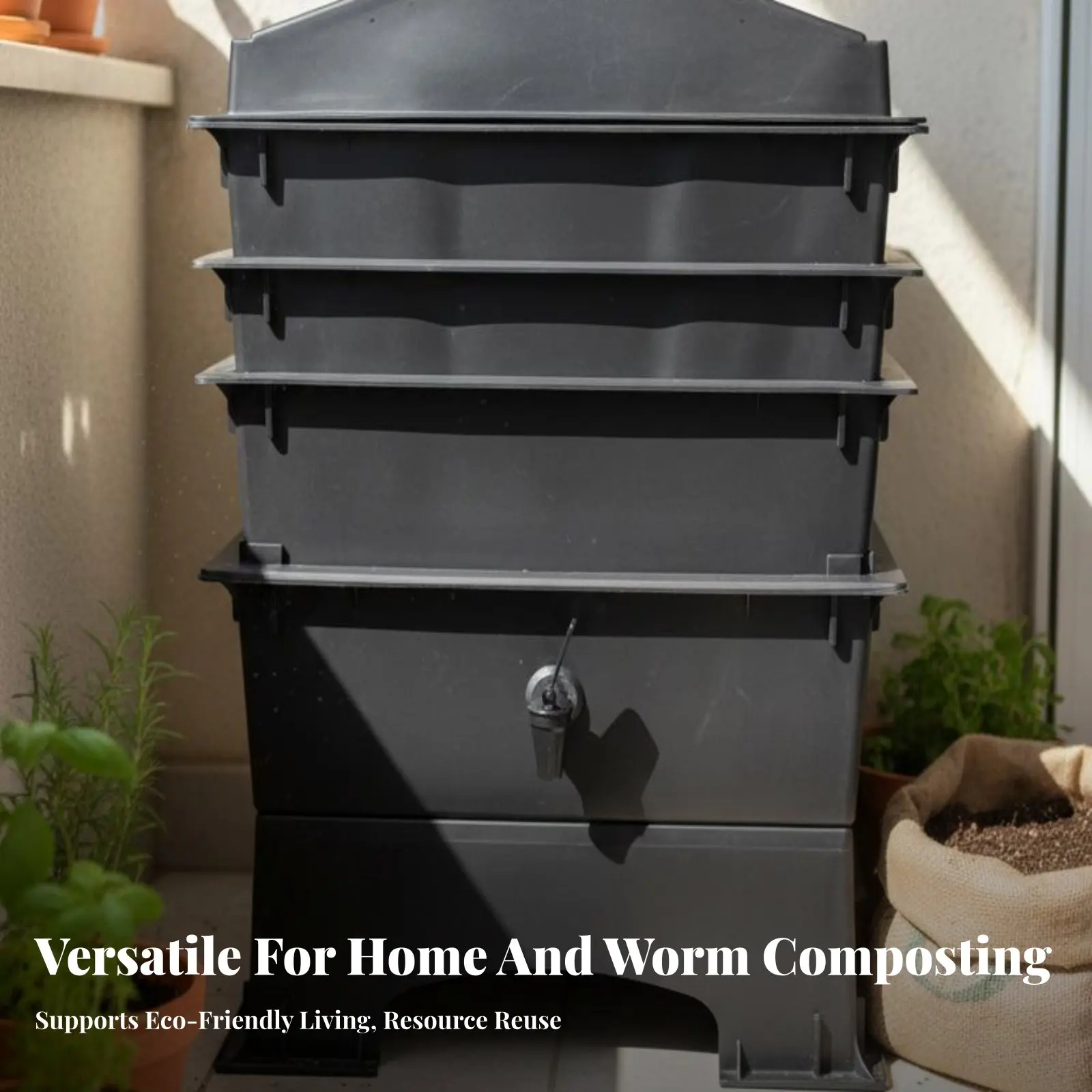 

Компостер для красных червей Red Wigglers: ящик для разведения, улучшитель почвы, для вермикомпостирования, штабелируемый, с контролем запаха