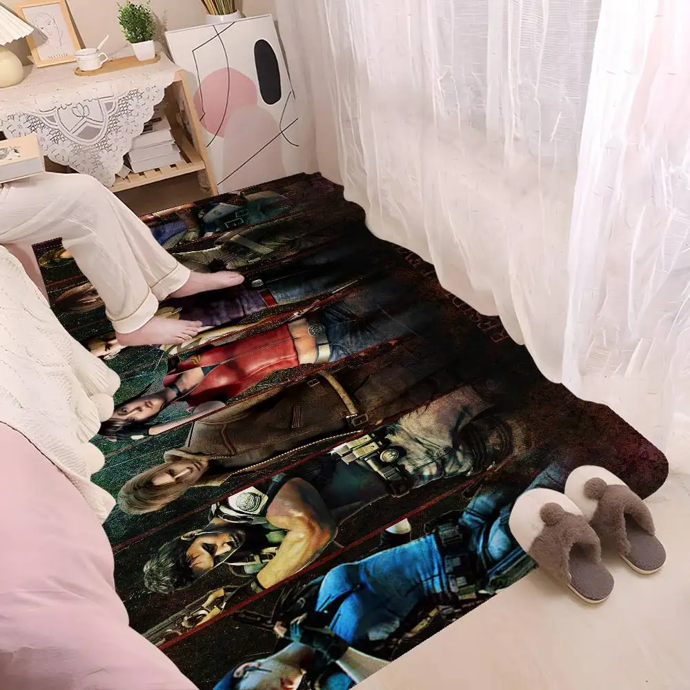 R-Resident E-Evil Games Entrance Door Mat Rectangle Anti-slip Home Soft Badmat Front Door Indoor Outdoor Mat Household Carpets