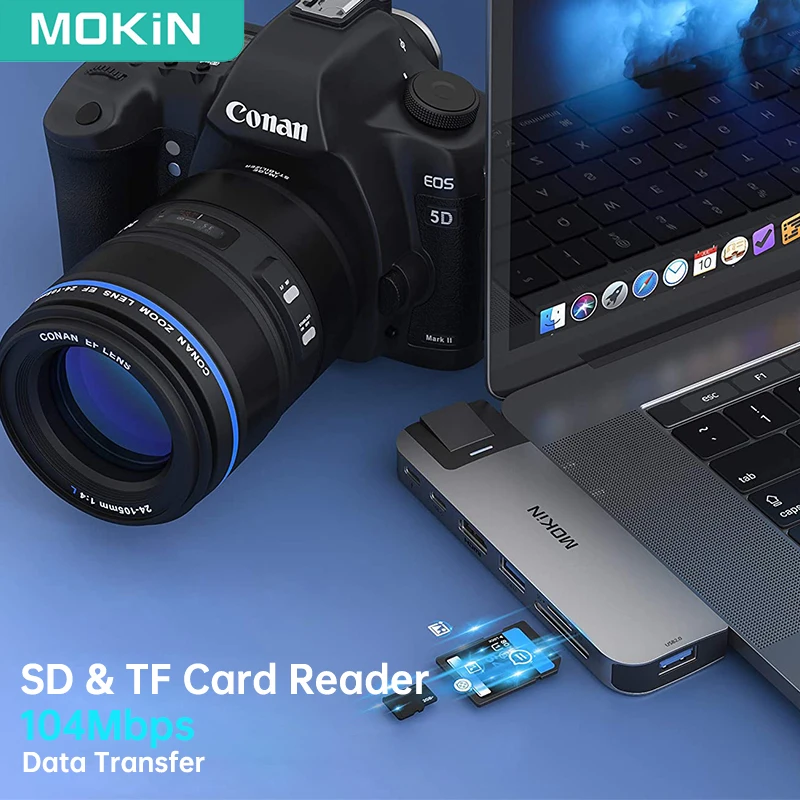 موكين محور USB نوع C إلى HDMI توسيع حوض HUB 3.0 100 واط PD USB-C محول Thunderbolt 3 للكمبيوتر ماك بوك برو ملحقات أجهزة الكمبيوتر المحمولة