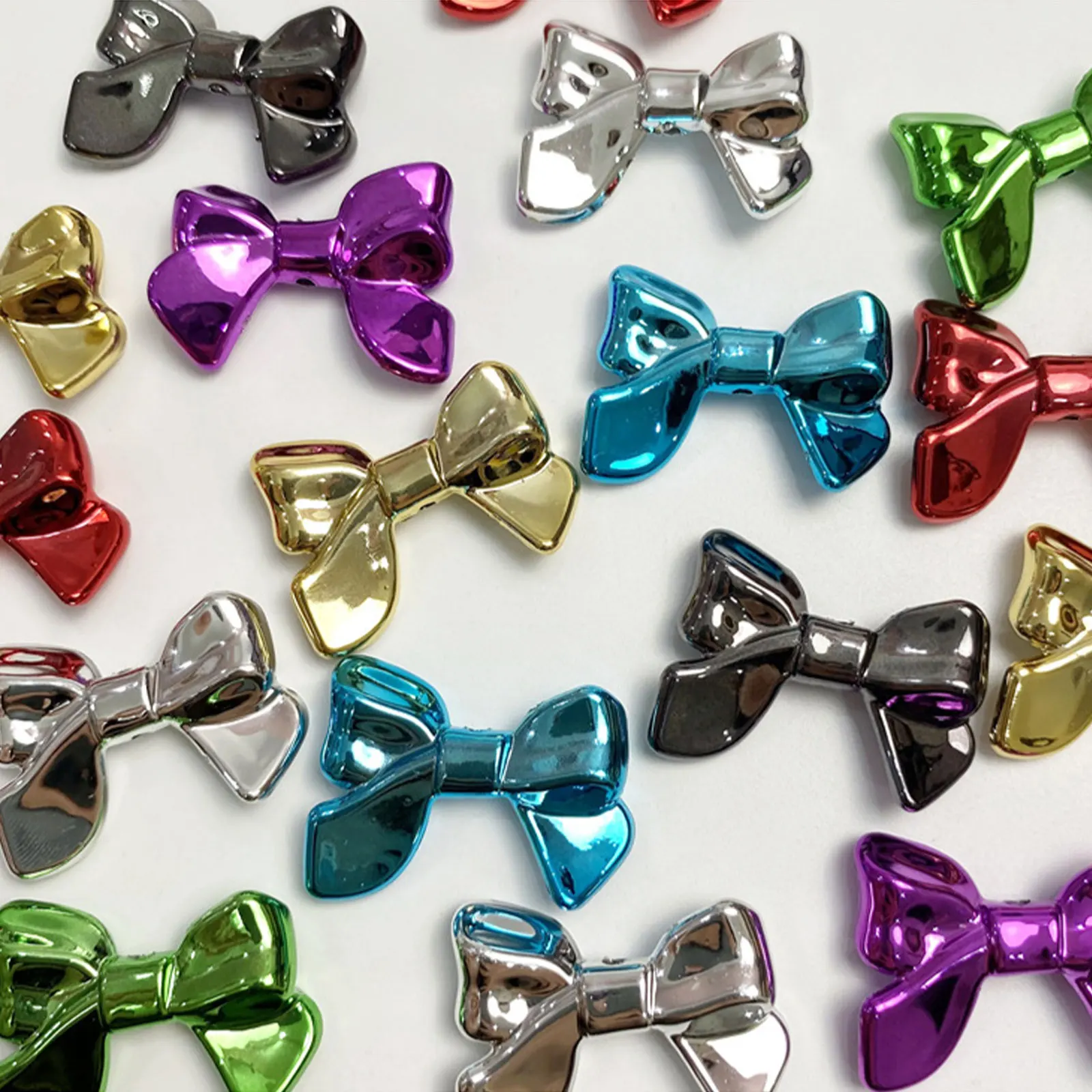 

Металлический эффект Y2K лента бант бусины для изготовления ювелирных изделий своими руками украшение ожерелье очаровательные бисерные ручки телефонная цепь шпилька аксессуары