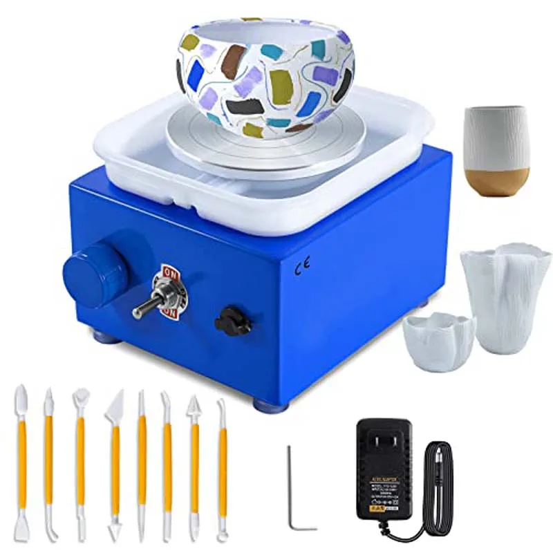 LISI Mini Electric Ceramic Work Forming Machine Kids Pottery Wheel for Young Artists