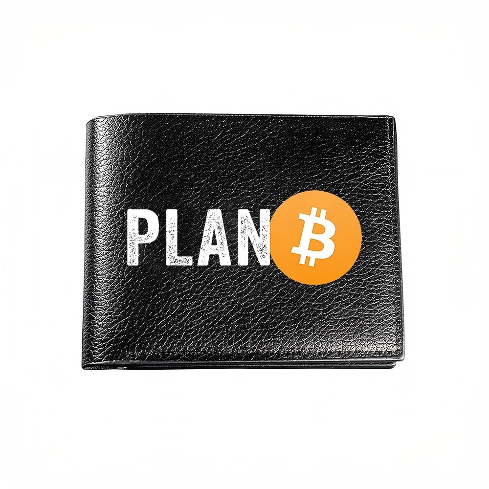 Plan B Bitcoin Print Men Wallet Card Holder Casual Business Fashion Design Stylish Modern Look For Daily Use And Travel