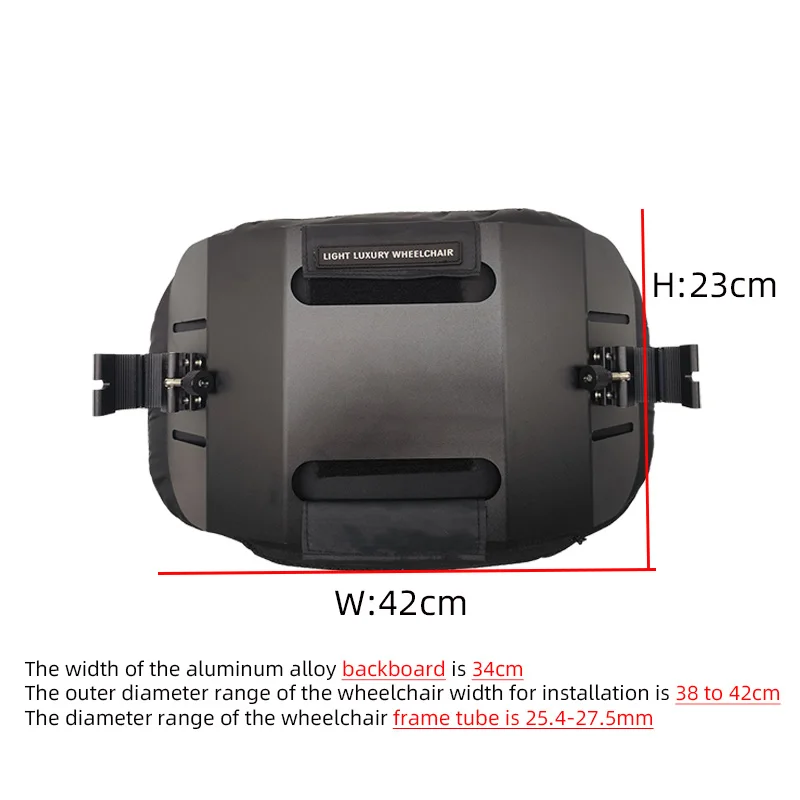 Universal Installation Sports Wheelchair Backrest Cushion, Quick-Release Installation, Breathable, Comfortable, Washable