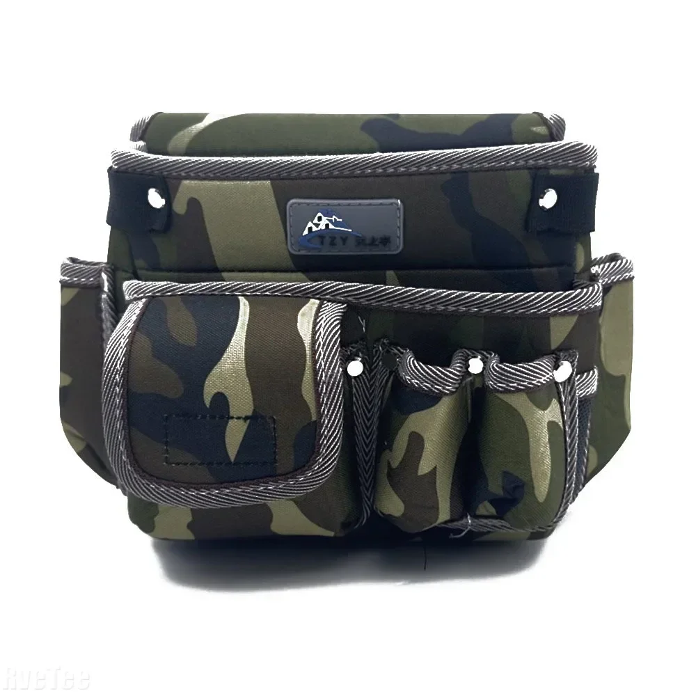 Camouflage Wear-resistant Oxford Cloth Tool Bag Multifunction Thickened&Hardened Repair Hardware Electrician Tool Belt Waist Bag