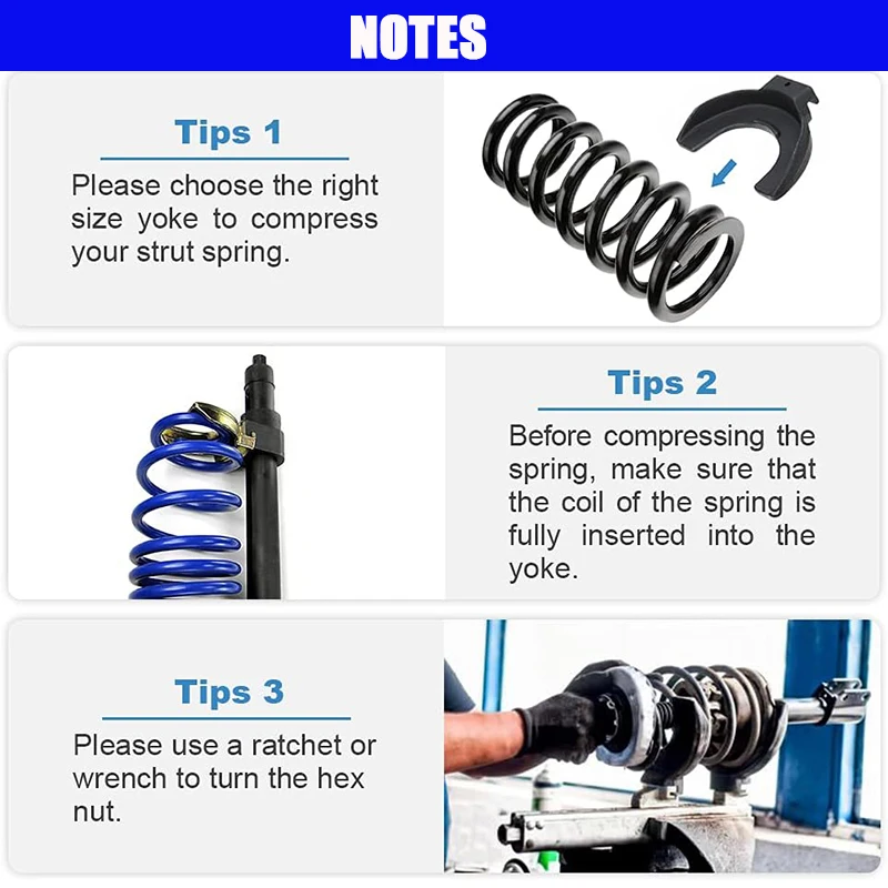 Macpherson Strut Spring Compressor Kit Universal Interchangeable Fork Strut Coil Spring Compressor Tool Kit