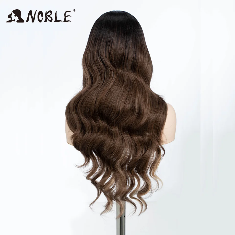 Noble Synthetic Lace Front Wig  28 Inch Highlight Honey Brown Body Wave Wig Cosplay Wigs For Women Lace Wig Lace Wig Synthetic