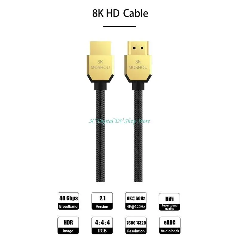 

E74D v2.1 HDMI-совместимый телевизор высокой четкости Кабель для подключения к компьютеру 8k 48Gbps1080p
