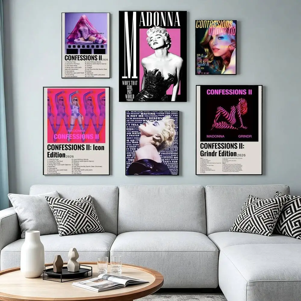 M-Madonna c-Confessions  Poster High Quality Dorm Living Room Aesthetic Wall Decoration Painting Stickers Gift