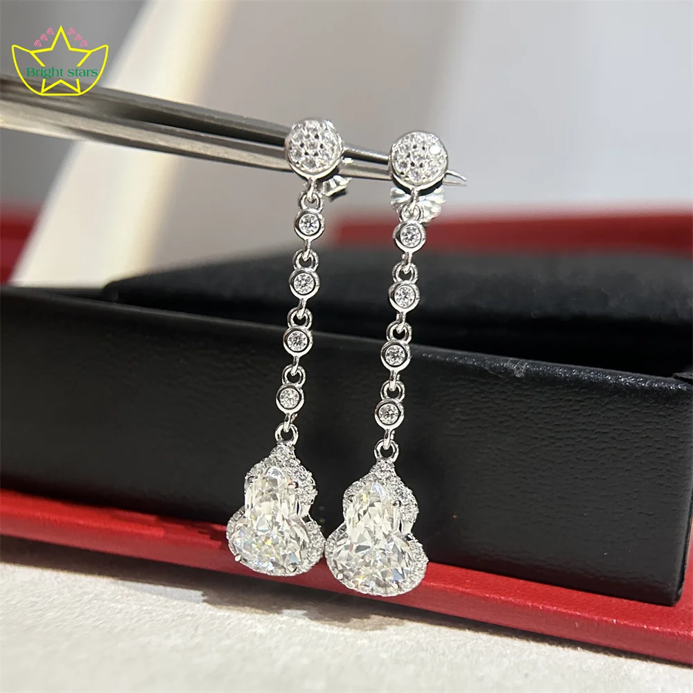 

Яркие звезды из чистого серебра S925, серьги-гвоздики с кисточками и имитацией бриллианта, серьги-гвоздики в китайском стиле