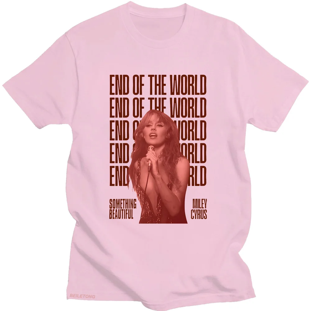 

Футболка Miley Cyrus End of The World Coś Beautiful 2025, футболки с графическим принтом, хлопковые повседневные футболки для женщин и мужчин, верхняя одежда