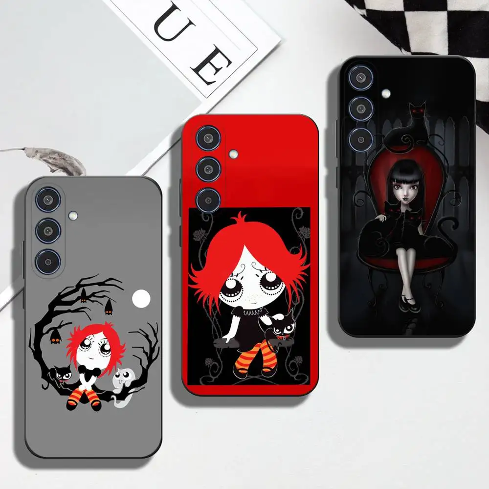Cat E-Emily The-Strange Phone Case For Samsung Galaxy A12 13 Note 10Pro 20Ultra A20 21 30 31 40 41 A71 72,5G Soft Black Cover