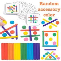Kids Rainbow Stick Puzzle Montessori Toys Color Sensory Logical Thinking Matching Games Children Early Educational Wooden Toys（C
