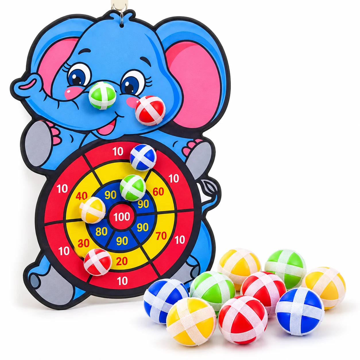 Mixed Color Soft Hook & Loop Sticky Balls Replacement, Indoor Outdoor Tossing Dart Game Accessory, Only Balls, No Target Board