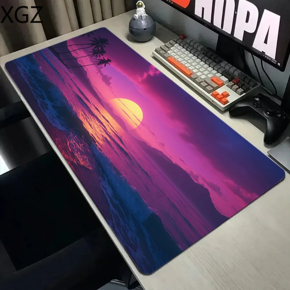 New 90X40cm sunset starry sky anime mouse pad large game table pad non-slip washable suitable for office and home use