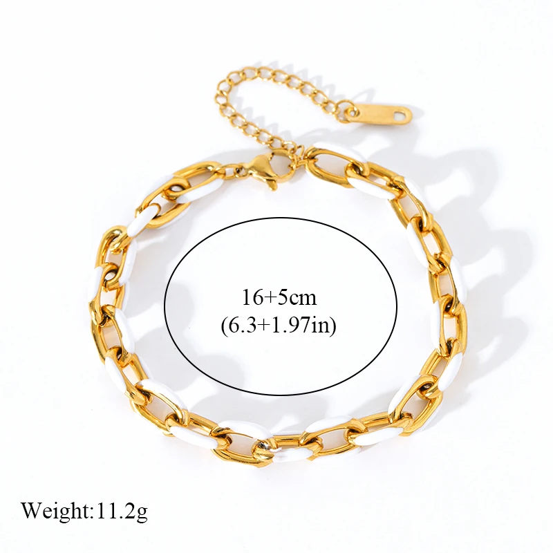 EILIECK 316L Edelstahl Goldfarben Dickes Kettenarmband für Damen und Herren Neues Trendiges Wasserdichtes Handgelenkschmuck Geschenk Party – Detail 12