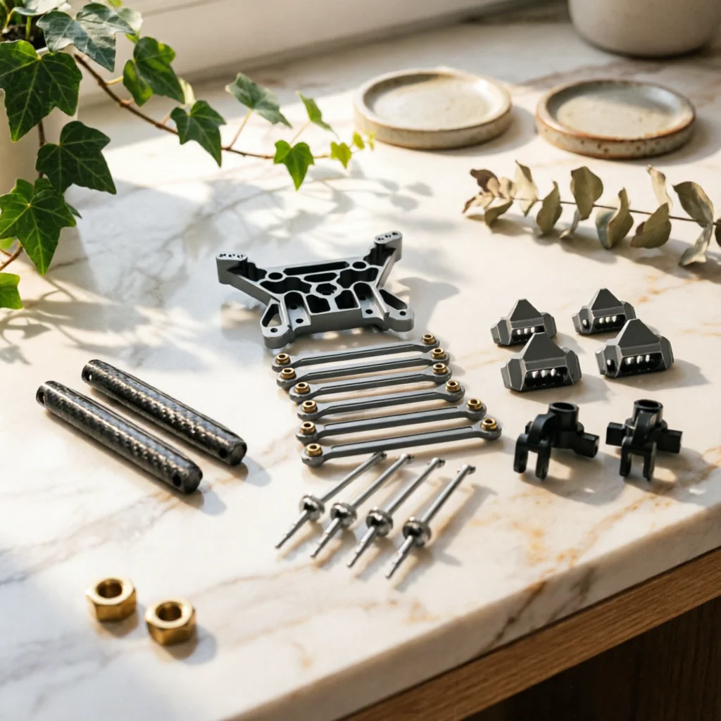 Metal Upgrade Parts Precision-Fit Aluminum Chassis Kit RC Car Parts Kit High Performance Link Rod Set Rigid for Hobbyists