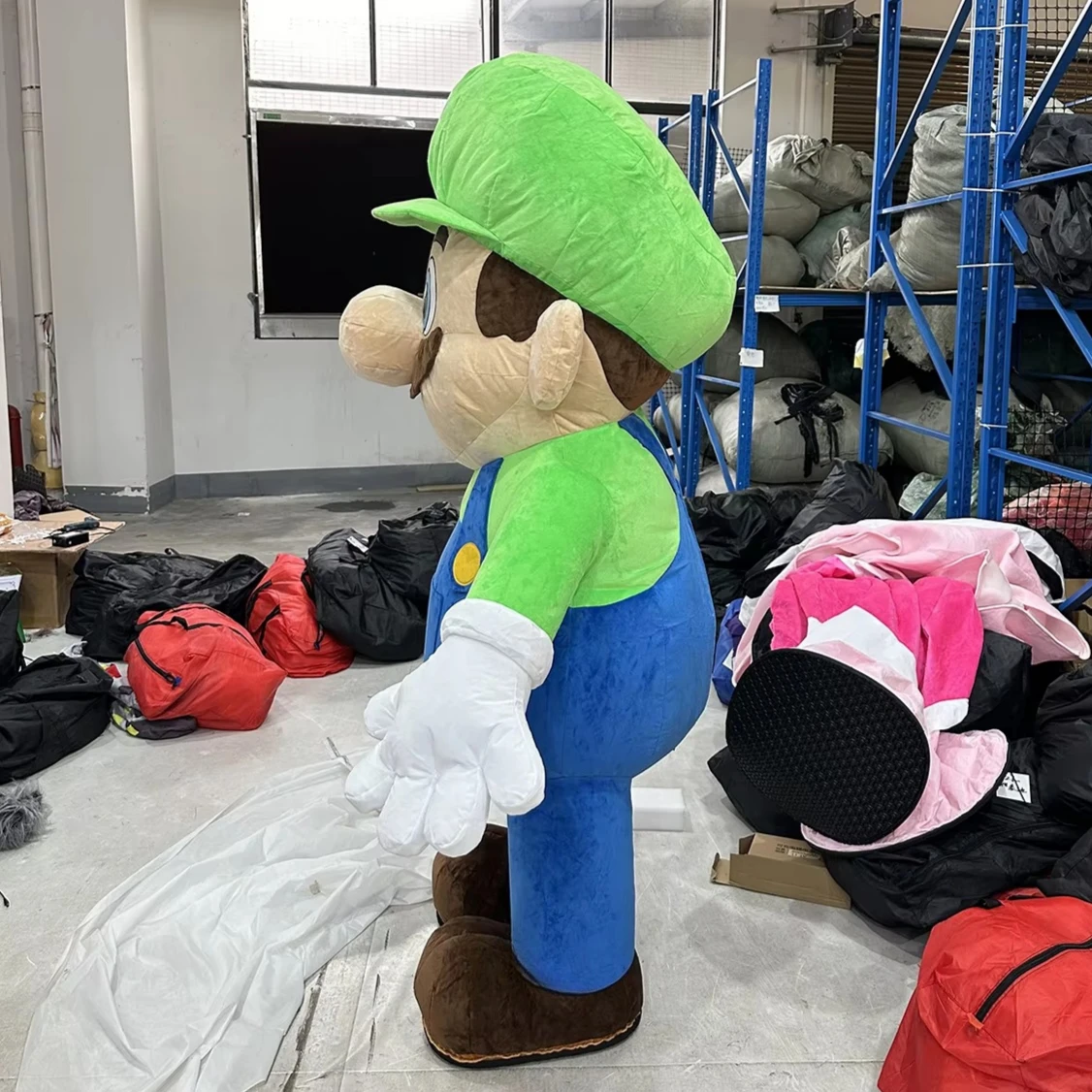 Miniso نفخ لويجي المشي دمية زي ماريو التميمة البدلة جميلة هالوين عيد الميلاد حفلة تنكرية الزي للبالغين