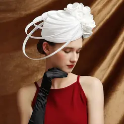 Hot Sale Christmas Satin Cloth Fascinator Perfect Wedding Hat Unique Derby Party Hat Fashion Church Hat Bride Fascinators Female