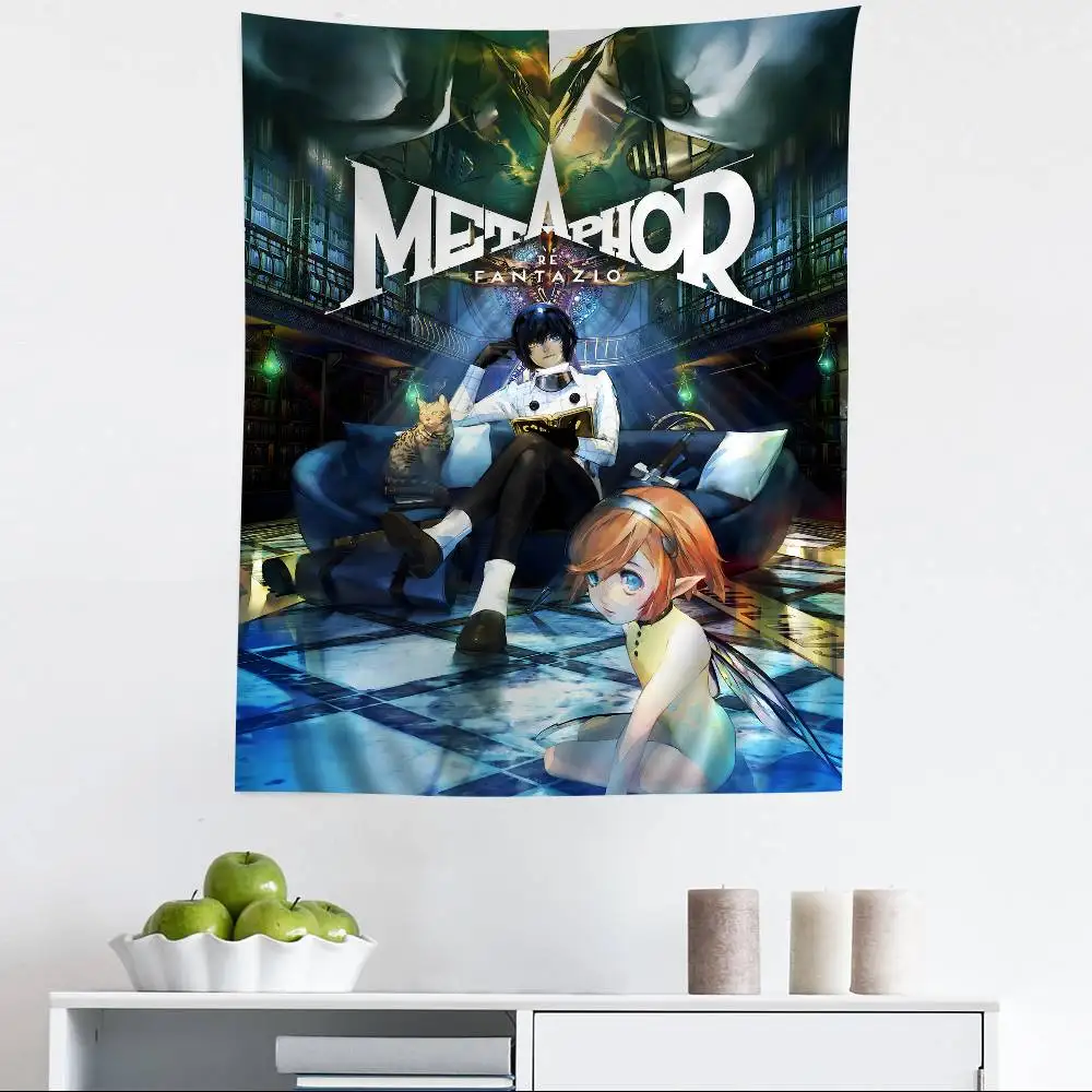أنيمي لعبة Metaphor Refantazio نسيج الفن الطباعة اليابانية قماش مزخرف جداري أنيمي الجدار الشنق ديكور المنزل