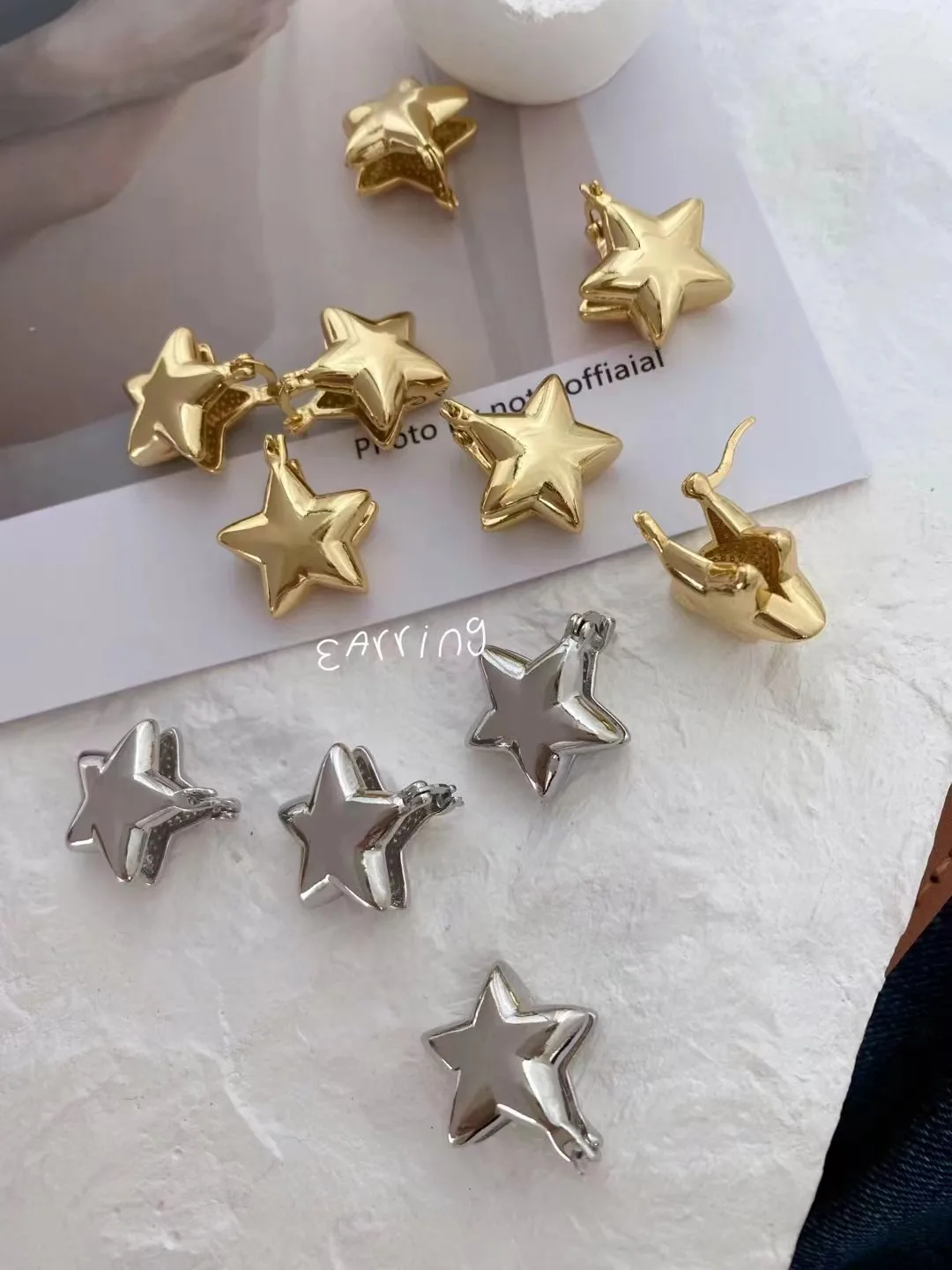 5 Pairs, Star Pendientes Earrings For Women Girl Minimalist Hoop Piercing Earring 2023 New In y2k Jewelry aretes