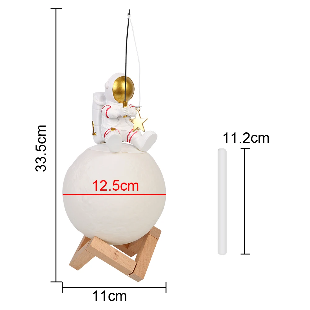 우주 비행사 인형 장식 램프 수지 공간 남자 미니어처 LED 야간 조명 가습기 차가운 안개 기계 액세서리, 생일 선물