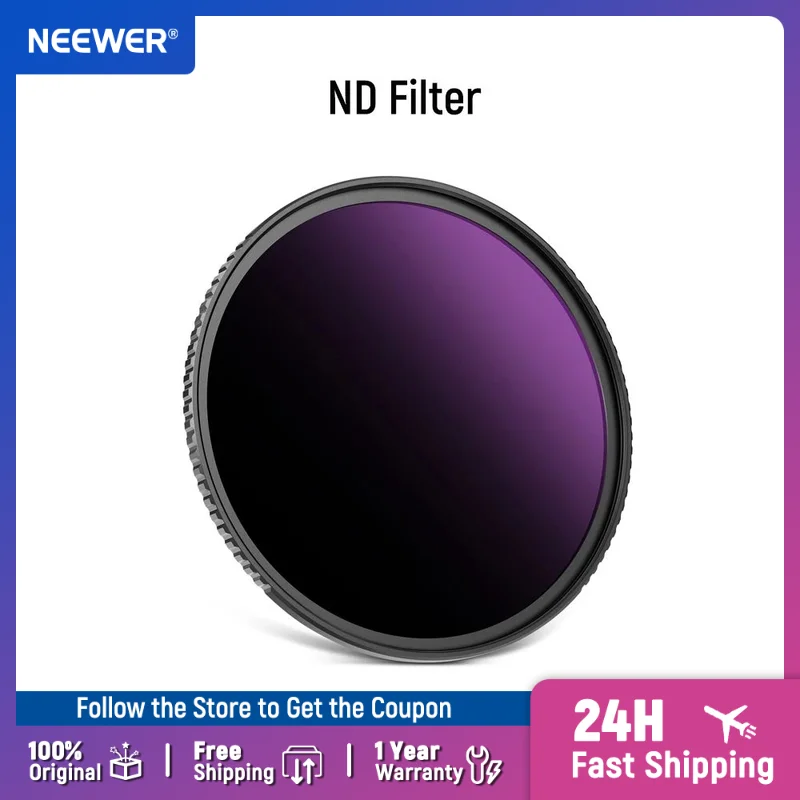 

NEEWER 49mm Fixed Neutral Density Filter 16.5 Stop ND Filter for Camera Lens Ultra Dark Lens Filter with HD Optical Glass