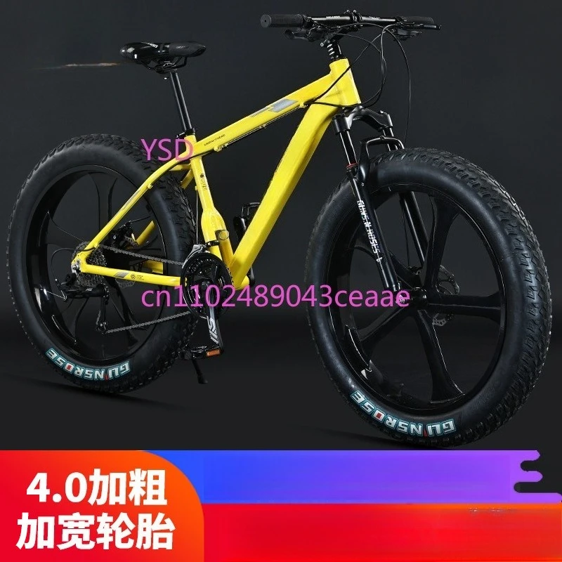 عربة ثلج للشاطئ من سبائك الألومنيوم مقاس 26 بوصة 4.0 عجلة متكاملة للجنسين بإطارات كبيرة على الطرق الوعرة