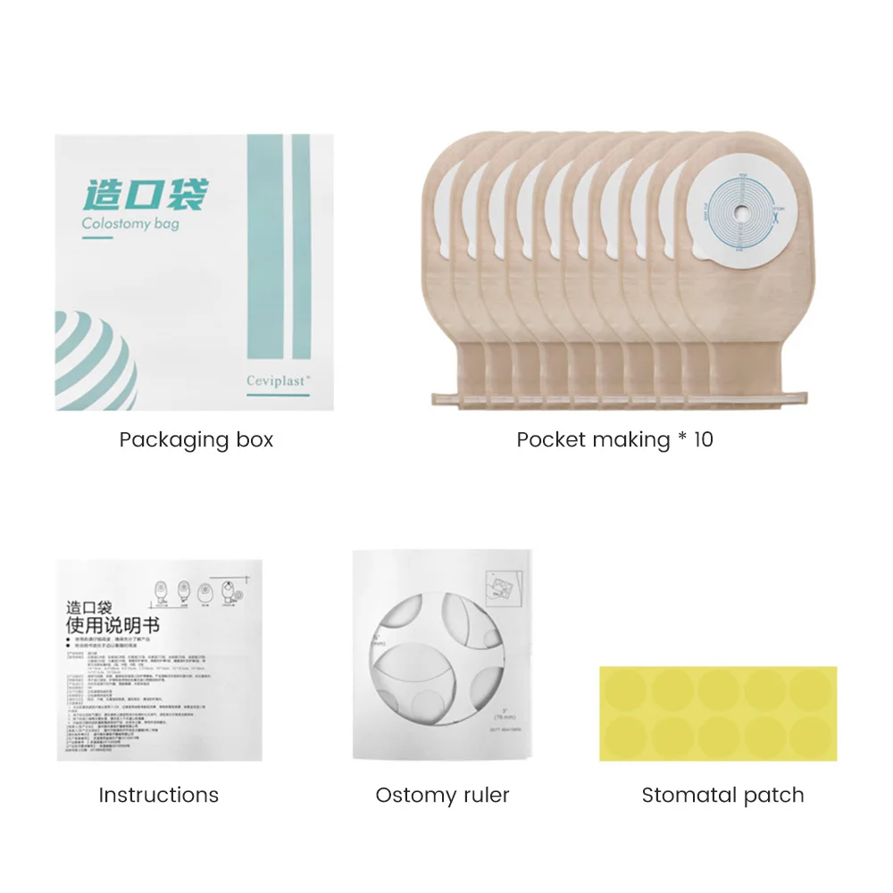 Colostomy Bags Ostomy Bag Colostomy Disposable Ostomy Drainable Single Use Bags Pouch for Stoma Care Ileostomy Bolsa Colostomia