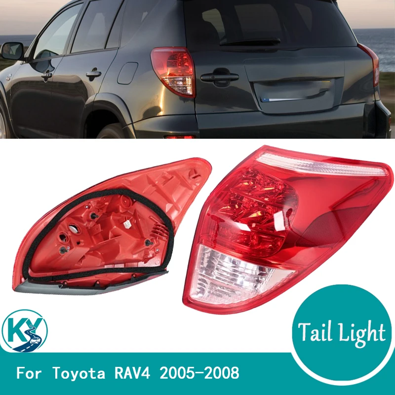For Toyota RAV4 2005 2006 2007 2008 Tail Light Rear Bumper Brake Lamp Fog Light Tail Lamp  Cover Housing Car Accessories