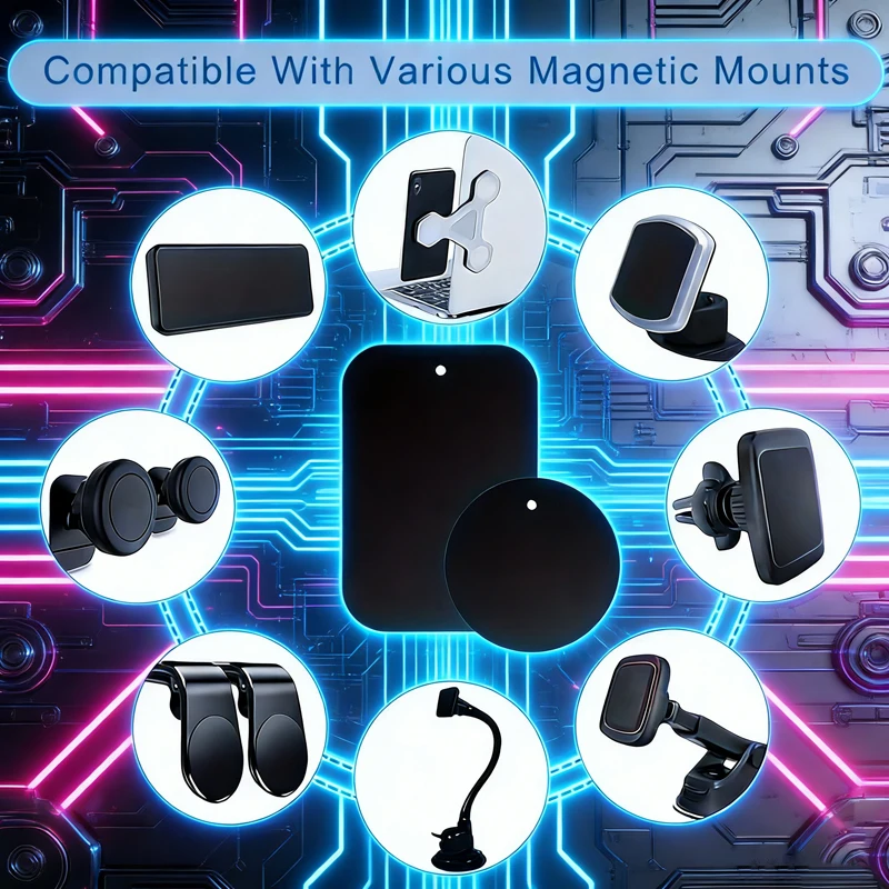 1/3/5/10 stücke Handy Elektrophoretische Malerei Metall Platte für Magsafe Zurück Aufkleber Eisen Blatt für auto Telefon Magnetische Halter