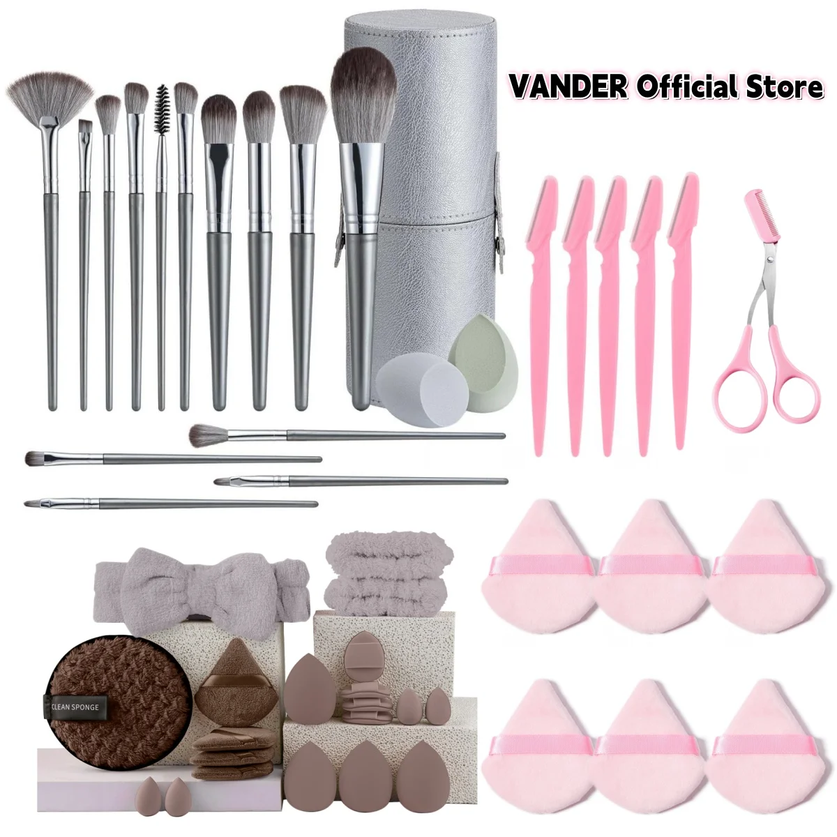 ชุดแปรงแต่งหน้ามืออาชีพ 14 ชิ้น สำหรับแต่งตา ใบหน้า รองพื้น คอนซีลเลอร์ บลัชออน แป้ง อายแชโดว์ ของขวัญคริสต์มาสสำหรับผู้หญิง