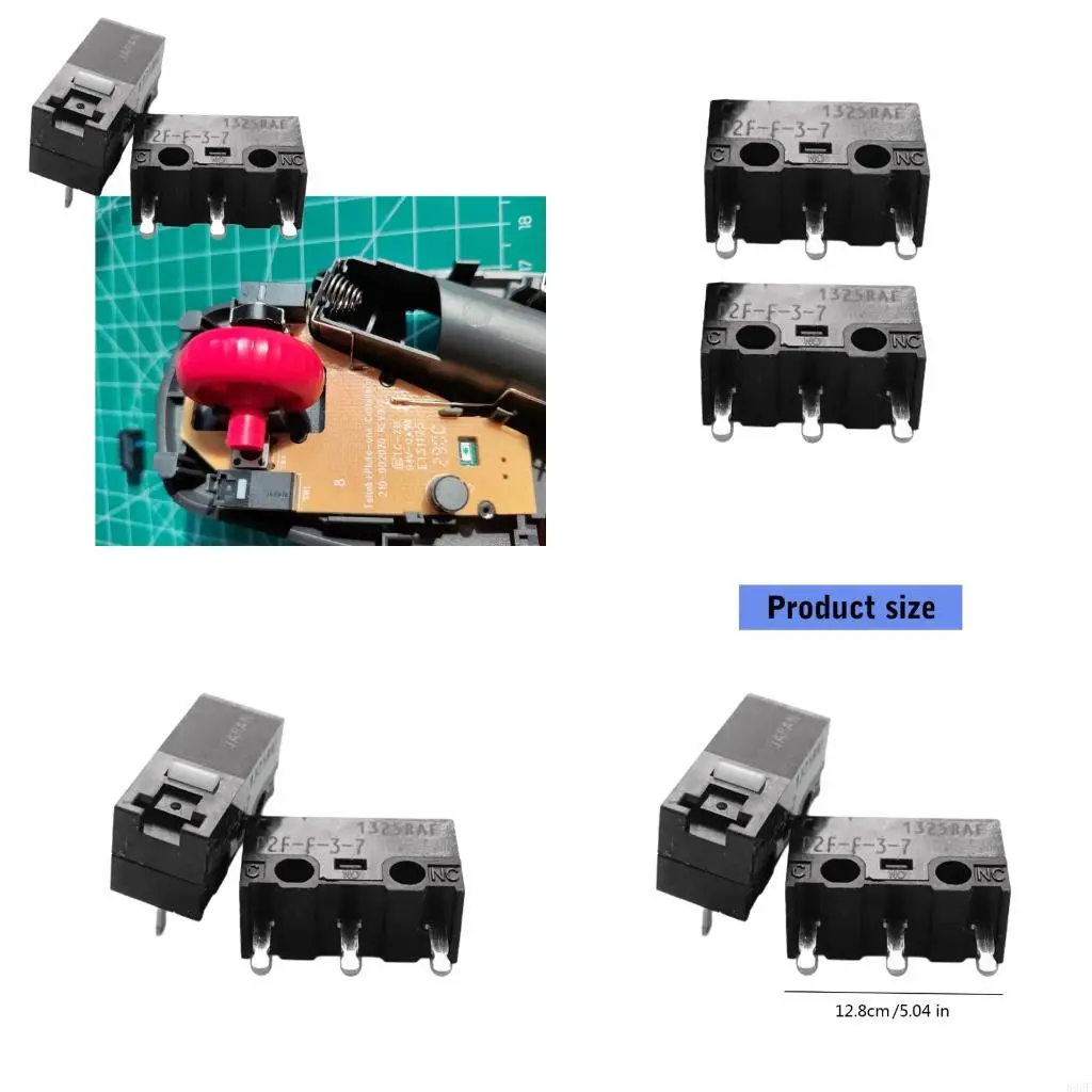 

896F 2PCS Ergonomic D2F-F-3-7 0.74N Mouse Microswitch for Office & Gaming Keyboards 0.74N Triggering Sensitivity Optimized