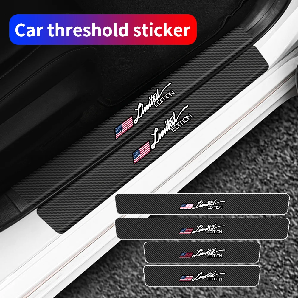 

Limited Edition Car Door Threshold Sticker Carbon Fiber Auto Trunk Bumper Strip For Ford Focus Mk2 Mk3 Mk4 Fiesta Ranger Mondeo