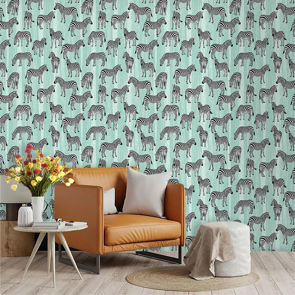 1 Roll of Zebra Animal Printed Self-adhesive Circular Wallpaper, Fashionable Stickers for Living Room, Bedroom, Cabinet