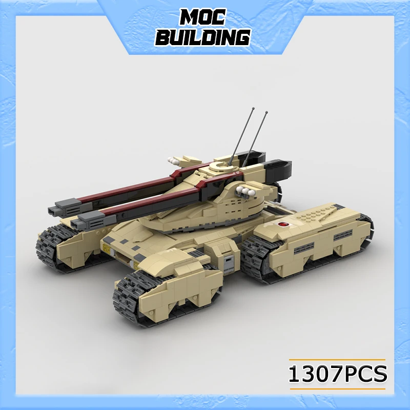 MOC War Series Technology Military Tank Cannon Assault Armored Vehicle Battle Car Truck Army Weapon Building Blocks Toys Gifts