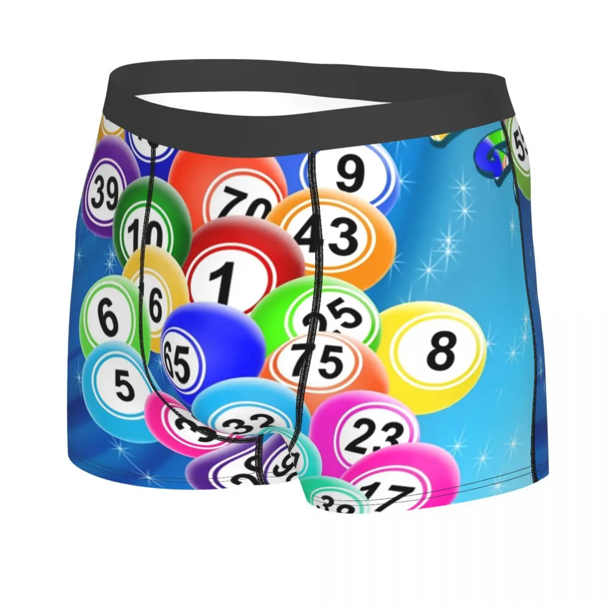 Custom Bingo Balls Underwear Men Stretch Paper Game Boxer Briefs