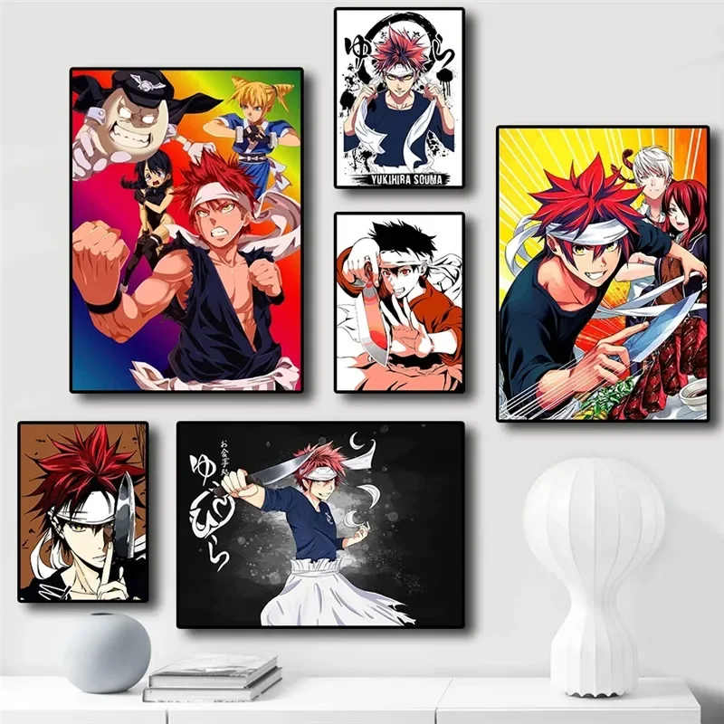 

Japanese Cartoon Anime Art Home Wall Decor Food Wars: Shokugeki no Soma Posters Kids Room Living Quality Canvas Painting Picture