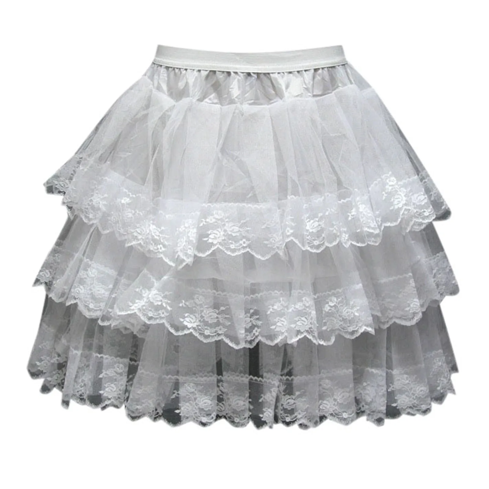 Y2k Lace Sweet Girl Korea Summer Skirts Women Clothes White MIni Skirt High waist Loose Grunge Kawaii Cute A-line Fluffy Skirt