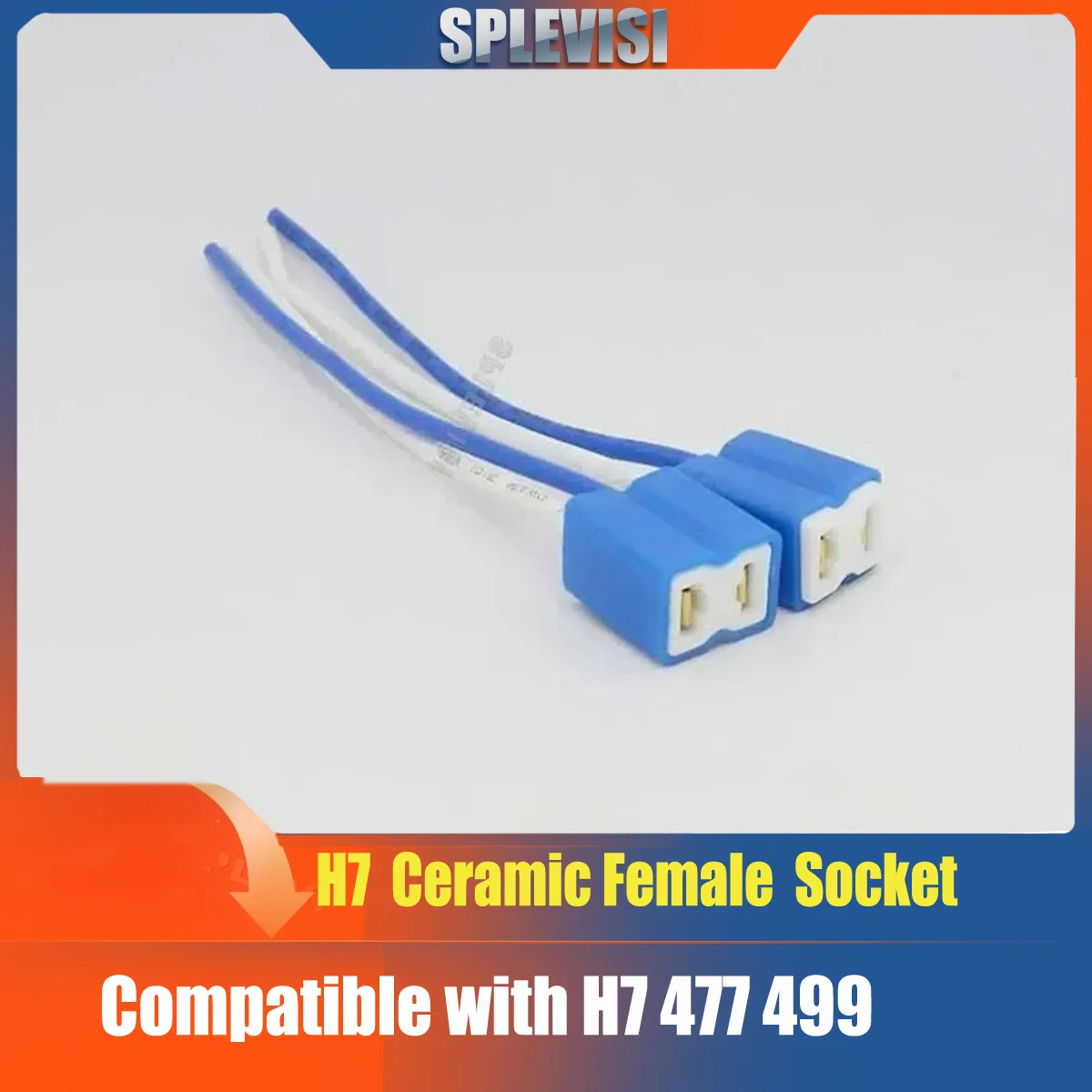 Wire Connector H7 Female Connector Wiring Harness Angled Ceramic Female Connector w/ Wire for Lamp Socke,Sockets Female Adapter