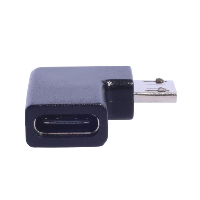 90 Degree Type-C Female To Micro Male USB 2.0 Adapter Microphone Interface 480Mbps Data Transmission 10W Fast Charging Adapter